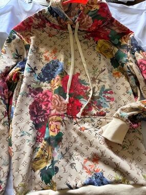 Louis Vuitton Cream Floral Monogram Hoodie